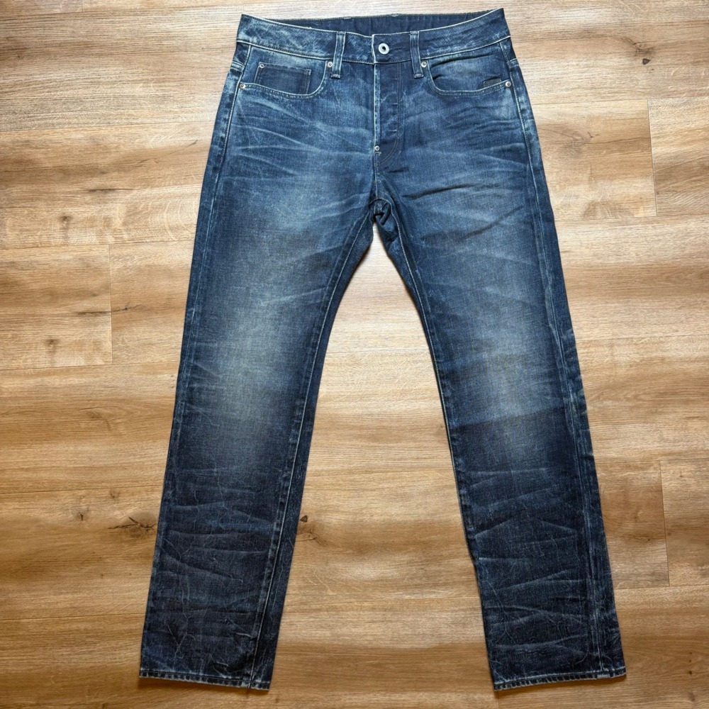 G-Star Raw Attacc Slim Straight Jeans Mens 30x30 Blue Dark Wash Denim Streetwear